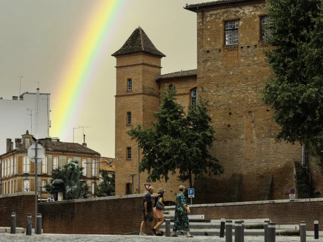 Europe, France, Occitanie, Midi-Pyrénées, Tarn-et-Garonne, Montauban, place des Fontaines, // Europe, France, Occitanie, Midi-Pyrenees, Tarn-et-Garonne, Montauban, Fontaines square,